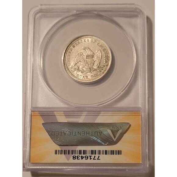 1854 Seated Liberty Quarter XF40 ANACS - Picture 2 of 4
